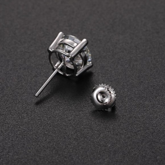Certified 2ct. t.w. Moissanite Diamond Round Stud Earrings NEW - Picture 6 of 15